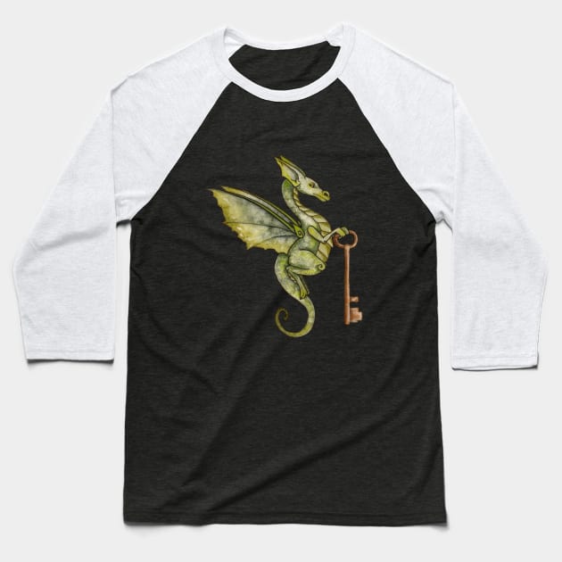 Key Keeper Dragon Baseball T-Shirt by AmyBrownArt